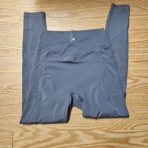 Til You Collapse Gray Crossover Leggings
